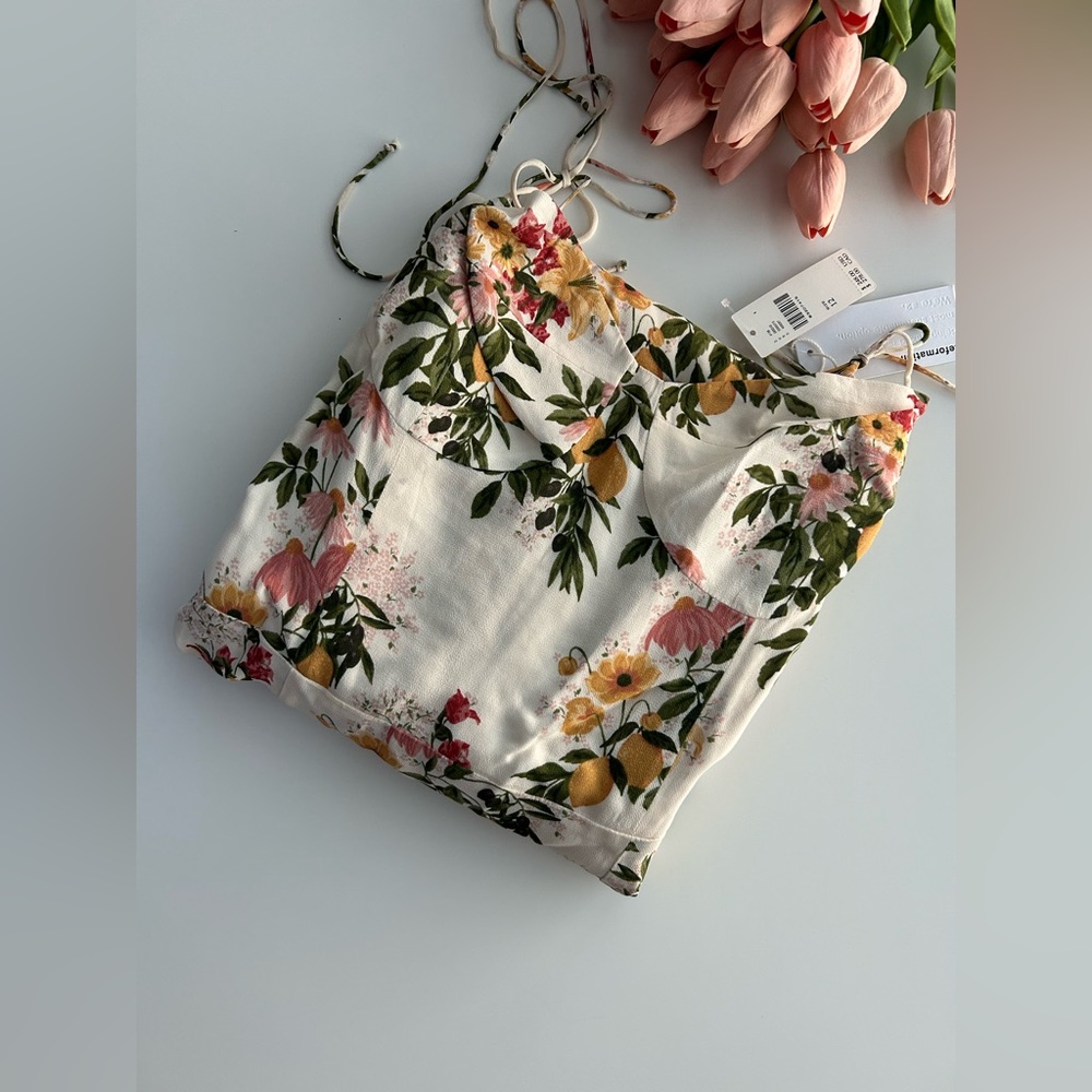 Reformation Cream Floral Spaghetti-Strap Maxi Dress - Picture 8 of 8